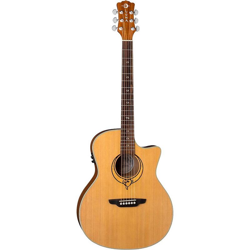 Luna Heartsong Grand Concert Acoustic-Electric Guitar Natural, 3 of 7