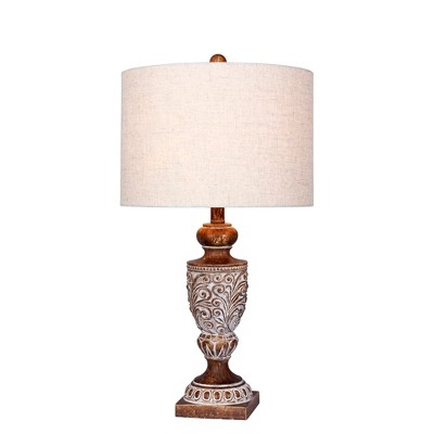 Distressed, Decorative Resin Table Lamp in Antique Brown  - Fangio Lighting