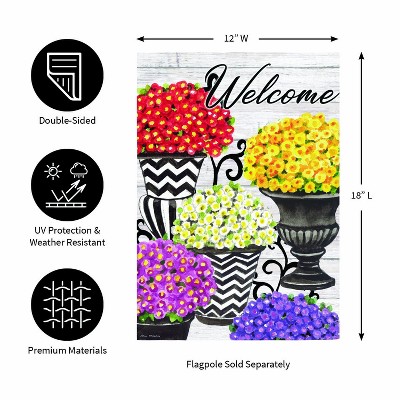 Colorful Topiary Suede Garden Flag with Floral Design