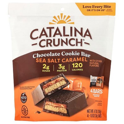 Catalina Crunch, Chocolate Cookie Bar, Sea Salt Caramel, 4 Bars, 1.19 oz