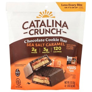 Catalina Crunch, Chocolate Cookie Bar, Sea Salt Caramel, 4 Bars, 1.19 oz - 1 of 4
