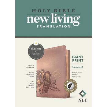 NLT Compact Giant Print Bible, Filament-Enabled Edition (Leatherlike, Rose Metallic Peony, Indexed, Red Letter) - (Leather Bound)