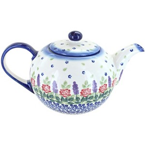 Blue Rose Polish Pottery 8C WR Unikat Large Teapot - 1 of 1