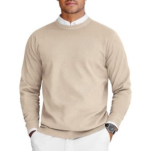 COOFANDY Mens Crew Neck Sweaters Long Sleeve Lightweight Knit Dress Pullover Sweaters - 1 of 4