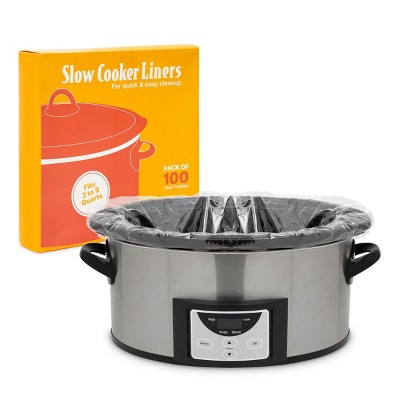 Okuna Outpost 100 Pack Slow Cooker Liners for Cooking Pots, Pans, and Trays (13 x 21 In)