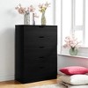 Mshliw 5 Drawer Dresser and Storage Chest, Clothes Organizer Cabinet with Metal Glides and Curved Cutout Handles for Bedroom or Living Room - 3 of 4