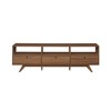 70" MDF Modern Scandi 3-Door Low Profile TV Stand with Faux Drawers and Open Storage for Living Room and Bedroom - 2 of 4