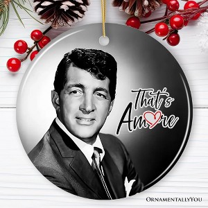 Dean Martin That's Amore Christmas Ornament, 1940s Vintage American Singer and Actor Gift and Tree Decor Circle 3 - 1 of 4