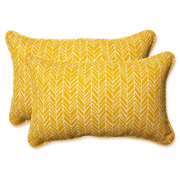 Outdoor/Indoor Herringbone Rectangular Throw Pillow Set of 2 - Pillow Perfect