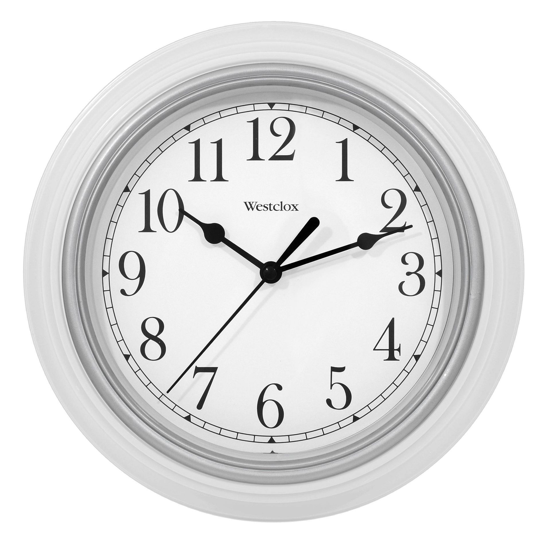 Westclox 9" Round Simplicity Wall Clock White : Modern Analog Indoor Timepiece, No Warranty