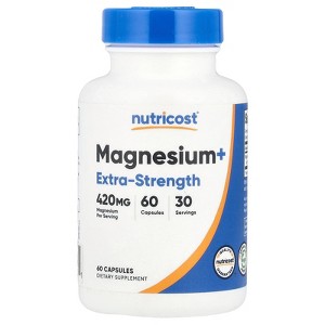 Nutricost Magnesium+, Extra Strength, 420 mg, 60 Capsules, (210 mg per Capsule) - 1 of 2