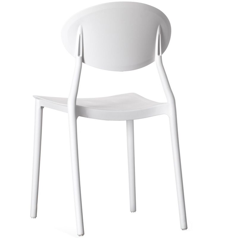 Fabulaxe Modern Plastic Outdoor Dining Chair with Open Oval Back Design, 5 of 9