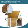 Large Medium Wooden Dog House, Outdoor Pet Kennel, Solid Wood, Weather Proof, Adjustable Plastic Feet (Yellow) - 4 of 4