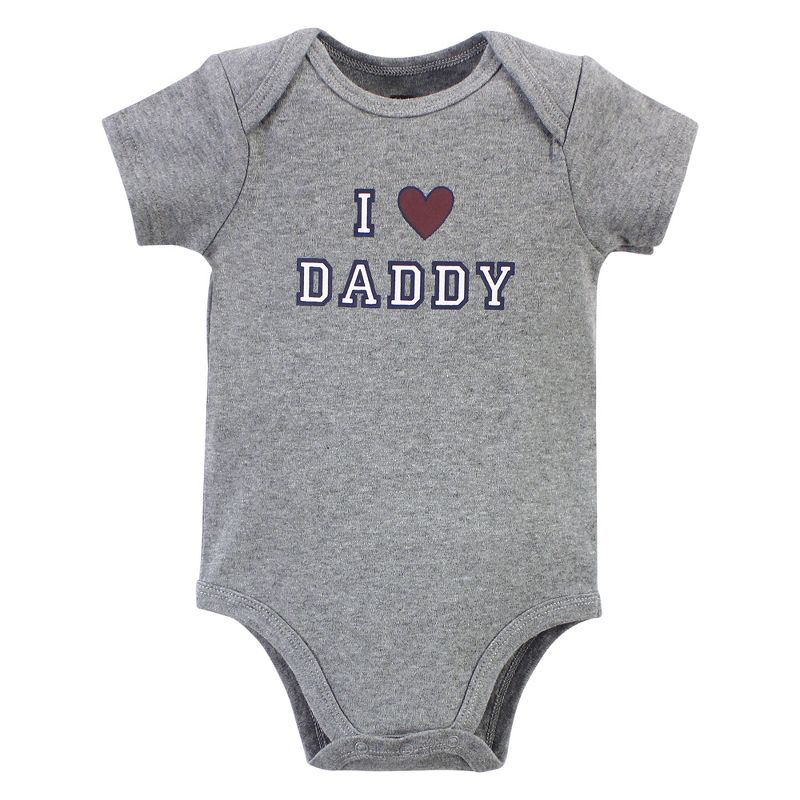Hudson Baby Infant Boy Cotton Bodysuit and Pant Set, Boy Daddy Short Sleeve, 3 of 6