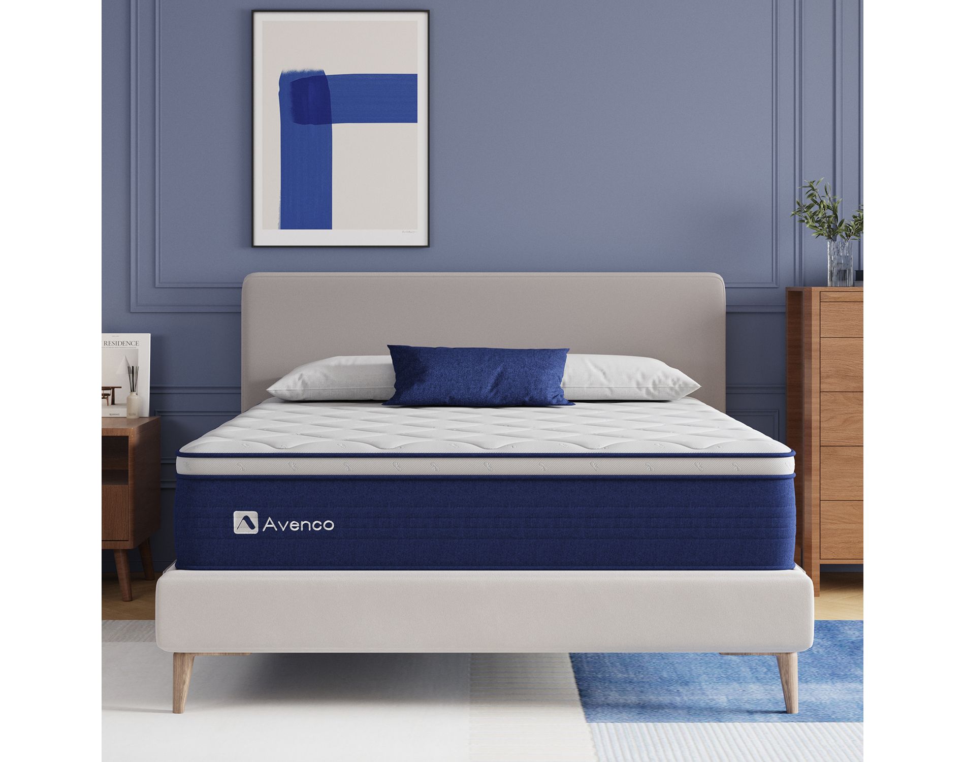 Avenco 14 inch Queen Size Medium Firm Gel Memory Foam Hybrid Mattress with Pocket Springs for Motion Isolation and Pressure Relief