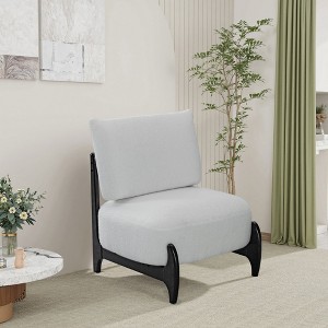 Hrinhom 30"W Teddy Leisure Chair,Solid Wood Seating Chair with Pillow - 1 of 4