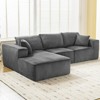 GustoWave 137" Cloud Sectional Couch, Modular Modern U-Shaped Sofa with Chaise Lounge, Corduroy Fabric, Convertible Sleeper Sofa - 4 of 4