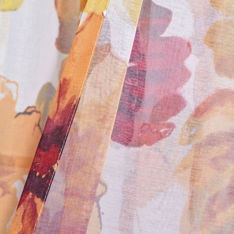 2pk 52&#34;x84&#34; Sheer Leah Curtain Panels Red/Orange - Lush D&#233;cor, 6 of 8