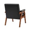 Christaf contemporary-special Vegan Leather Armchair  Solid Wood Legs | ARTFUL LIVING DESIGN - 4 of 4