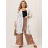 Agnes Orinda Women's Plus Size Boho Palazzo Elastic Waist Stripe Wide Leg Lounge Pants with Pocket - 3 of 4
