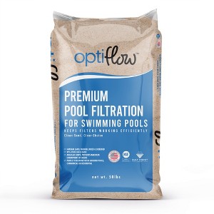 Optiflow Premium Angular Silica Sand for Pool Filtration, Silica Pool Filter Sand for Above- and In-Ground Pool Designs, 50 Pounds - 1 of 4