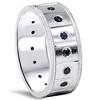 Pompeii3 5/8ct Blue Diamond Mens Comfort Fit Wedding Ring 14K White Gold 8mm - 3 of 4