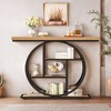 Resenkos 41.3" Console Table, Industrial 4-Tier Sofa Entryway Table with Circle Base,White - 4 of 4