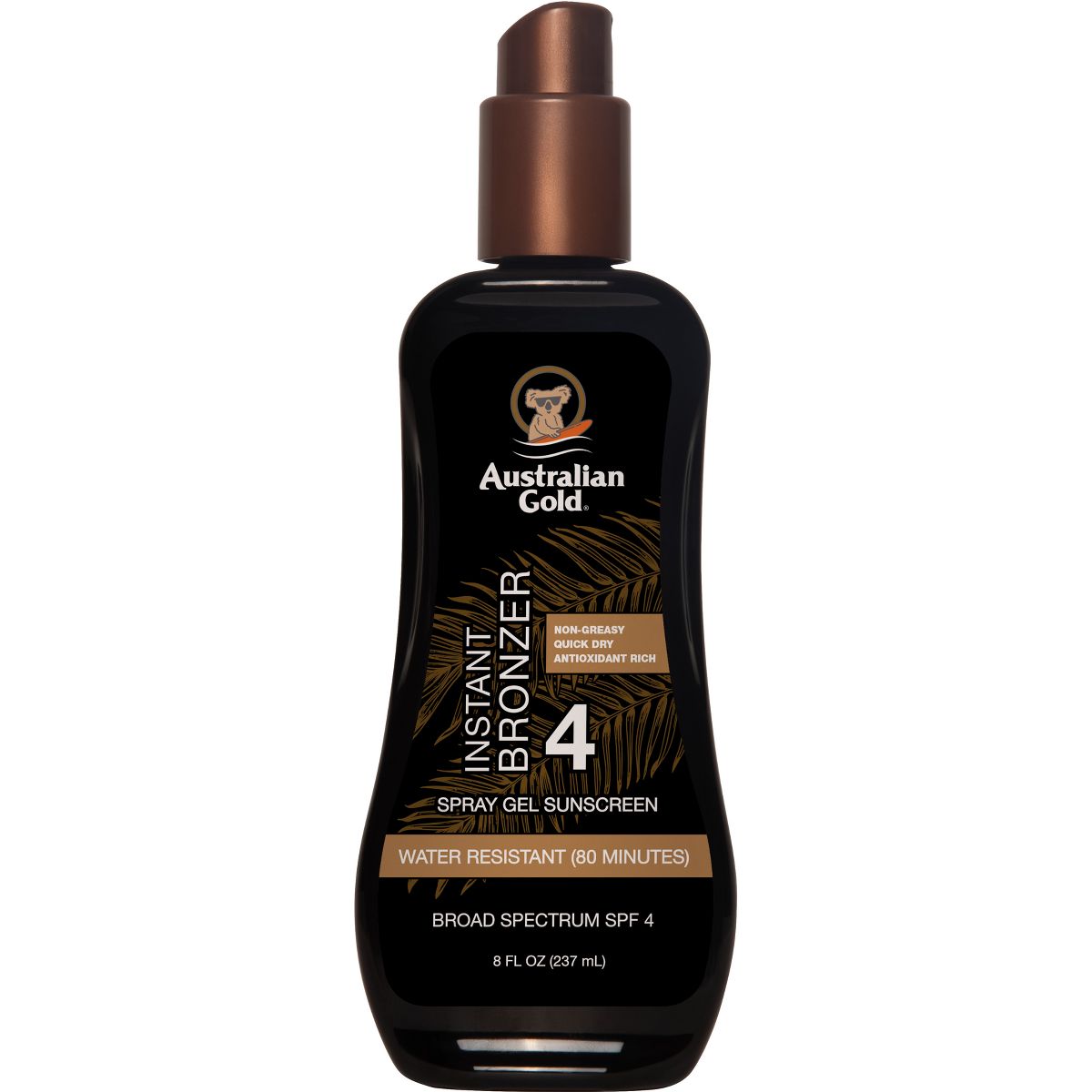 Australian Gold Sunscreen Spray Gel with Instant Bronzer - 8 fl oz