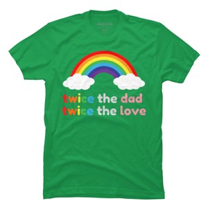 Adult Design By Humans Rainbow Twice The Dad & Love By T-Shirt - 1 of 2