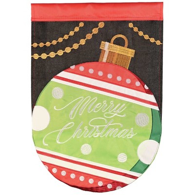Magnolia Garden Merry Christmas Ornament 13 x 18 Inch Polyester Garden Flag
