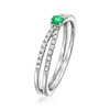 Ross-Simons 0.10 Carat Emerald and .14 ct. t.w. Diamond Ring in Sterling Silver Size 7 - 3 of 4
