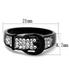 Slickblue Women’s Two-Tone Black Buckle Ring with Clear Synthetic Crystals, Stainless Steel, Sizes 5–10 - 2 of 4