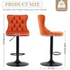QingMoon Swivel Bar Stools Set of 2, Adjustable Barstools, Velvet Tufted Counter Height Chairs with Nailhead Trim for Kitchen Island, Home Pub - 4 of 4