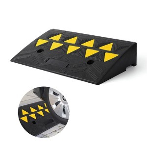 Rubber Curb Ramps  1 Pack, Rubber Threshold Ramp, Non-Slip Driveway Ramps Curbside Bridge Ramp for Loading Dock Garage Sidewalk - 1 of 4