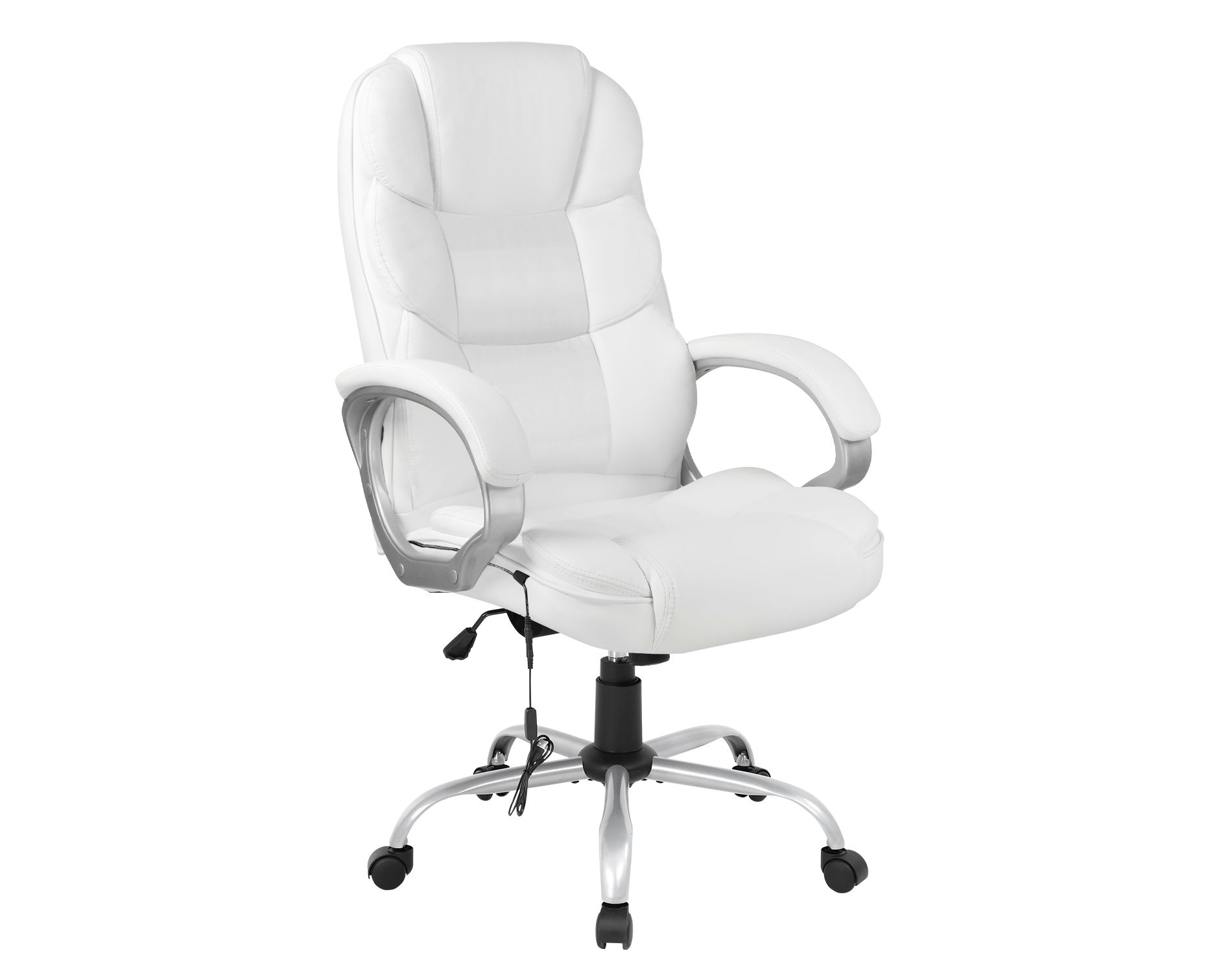 BestMassage Office Chair Executive Chair Computer Desk Chair with Massage Function, White