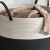 JANSNO 21.7" Round Cotton Laundry Hamper for Clothes, Toys, and Blankets - 4 of 4