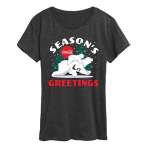 Women's - Coca-Cola - Seasons Greetings Polar Bears Short Sleeve Graphic T-Shirt - 1 of 4