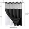 Americanflat 72x75 Hookless Waffle Pattern Shower Curtain - Water-Resistant Long Shower Curtain with Sheer Panel, Snap-In Liner, and Grommets - 2 of 4