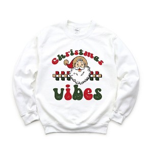 Simply Sage Market Women's Graphic Sweatshirt Christmas Vibes Checkered - 1 of 4