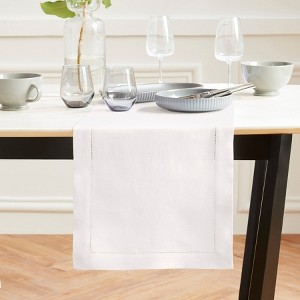 Solino Home Linen Hemstitch Table Runner | Sonoma - 1 of 4