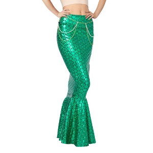 SYNCFUN Women Mermaid Dress Halloween Costume Shiny Mermaid Skirt Costume For Role Play Party - 1 of 4