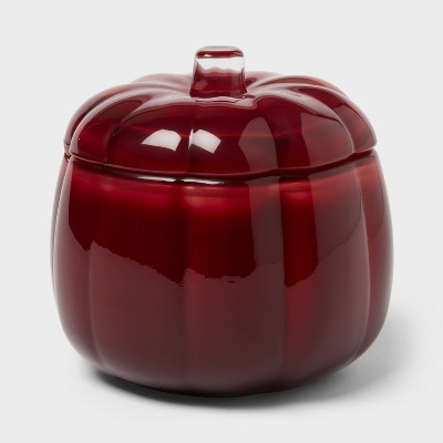Lidded Glass Pumpkin Warm Cider and Cinnamon Jar Candle 20oz - Threshold™