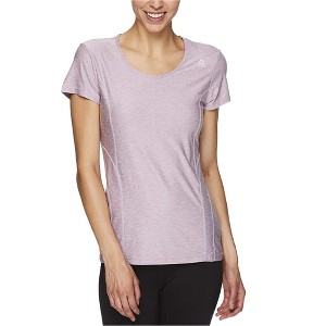 Reebok Womens Reversed Marled Basic T-Shirt, Purple, X-Large - 1 of 3
