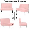 Mini Armless Loveseat Sofa with USB, Velvet Couch for Small Spaces, Bedroom, Dorm, Office, Living Room - 4 of 4
