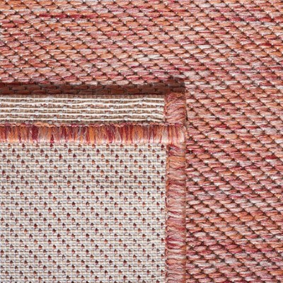 Rust Square Synthetic Indoor/Outdoor Area Rug, 4' x 4'