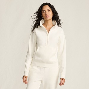 Lands' End Women's Serious Sweats Relaxed Long Sleeve Half Zip Sweatshirt - 1 of 4