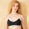 Women's Contrast Binding Bralette Bikini Top - Shade & Shore™ Black - 3 of 4