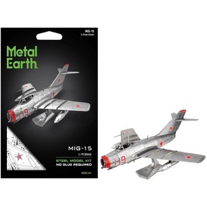 Model Kit Mikoyan-Gurevich MiG-15 Fighter Aircraft "Korean War" Soviet Air Force 1/72 Steel Model by Metal Earth - 1 of 4