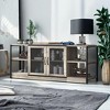 COUCHETA 63 Inch Farmhouse TV Stand for 65+ Inch TV Console with Storage, Mesh Doors & Shelves - 4 of 4