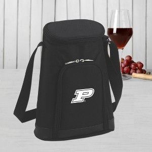 NCAA Purdue Boilermakers Stylish 2 Bottle Insulated Wine Tote Bag with Cheese Board, Knife and Corkscrew - 1 of 3
